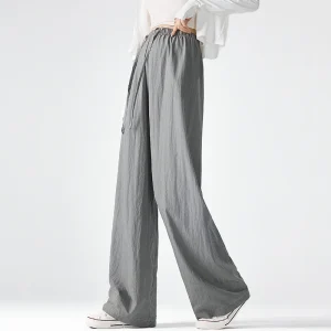 Pregnant Women Fashion Casual Solid Color Drawstring Loose Pants