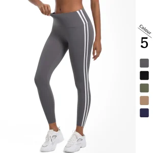 Women Yoga Stripe High Waist Sports Leggings