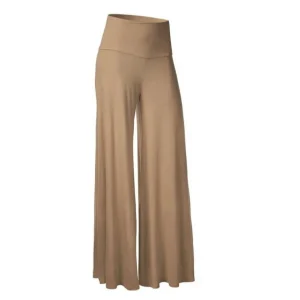 Women Casual Solid Color Wide Leg Pants